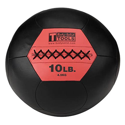 Body-Solid Tools (BSTSMB) Soft Shell Medicine Ball – Non Bouncing Wall Balls for Strength Training, Weight Loss Workout, Core Exercise and Home Gym Fitness, Black, 6-30lbs Weight
