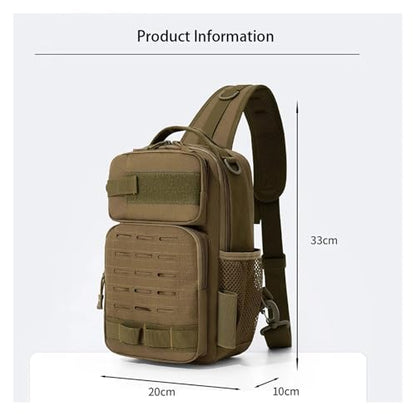 Camping Chest Bag Tactical Backpack for Men Sports Shoulder Outdoor Hiking Climbing Fishing Hunting Travel(D2-Khaki) - color: D2-khaki