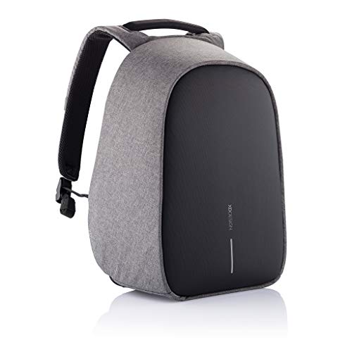 XDDesign Bobby Hero 16 Liter Anti Theft Laptop Backpack, Padded 15.6" Laptop Sleeve, Recycled Material, Water Repellent, USB Charging Port, Travel Carry on Flight Approved for Men&Women - color: Grey, size: Standard