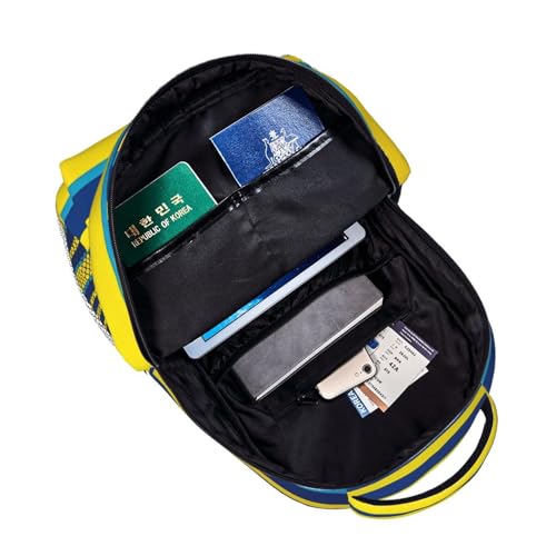 Travel Backpack Yellow and blue stripes Carry on Backpack Lightweight Business 15.6inch Laptop Backpack for Men Women - color: Yellow and Blue Stripes