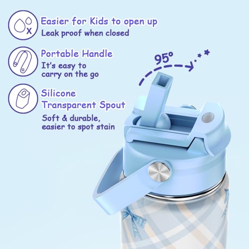 ACESAK 5PCS Backpack for Girls with Bento Box & 14oz Insulated Water Bottle - Cute School Girls Backpacks for Elementary Preschool Middle with Lunch Bag & Pencial Case, Back To School Gift (Blue) - color: Blue