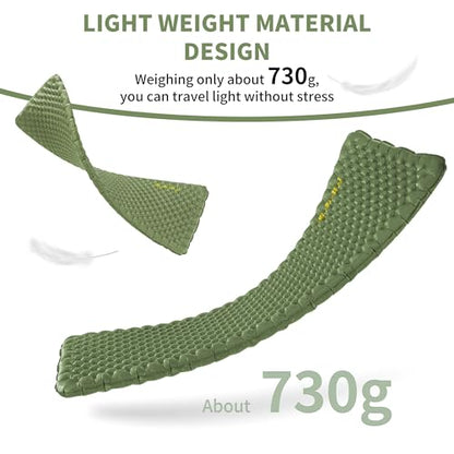 Naturehike 25oz Ultralight Sleeping Pad, Insulated Inflatable Sleeping Pad 4.6R, Lightweight Sleeping Mat for Camping, Hiking, Backpacking, with Air Pump Sack - size: Rectangular