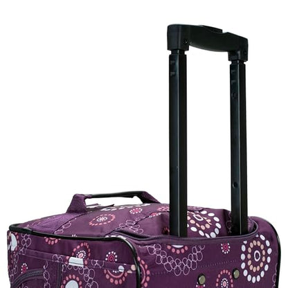 Rockland Rolling Duffel Bag, Black, 22" - color: Purple Pearl, size: 22"