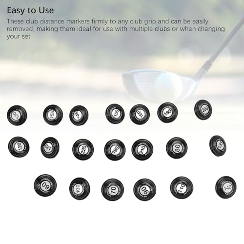 SUNGOOYUE Golf Club Distance Markers, 20 Pack Easy Install Golf Ball Makers Reference for Golfers & Training Sessions - color: Black
