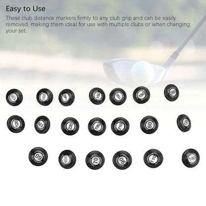 SUNGOOYUE Golf Club Distance Markers, 20 Pack Easy Install Golf Ball Makers Reference for Golfers & Training Sessions - color: Black