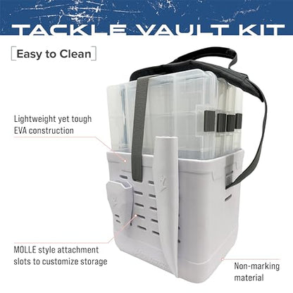 FROGG TOGGS EVA Tackle Vault, Lightweight, Customizable Fishing Tackle Bag - color: White, style: 3700 Kit