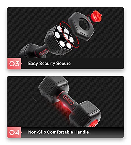 Nice C Adjustable Dumbbells Weights, Neoprene All-in-1 Options, Non-Slip, All-Purpose, Home, Gym, Office - style: Black 18lb Pair