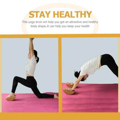 Kisangel Yoga Brick Set High Density Cork Non-Slip Balance Blocks Core Training Yoga Equipment for Home and Studio Use