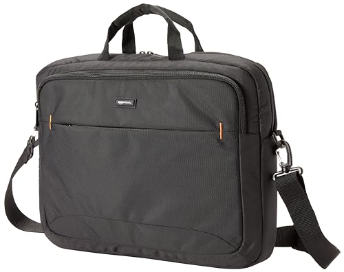 Amazon Basics Laptop Carrying Case with Shoulder Strap, 17.3 in, Black, Travel Business Briefcase, 10-Pack - size: 17.3 Inch, style: 10-pack