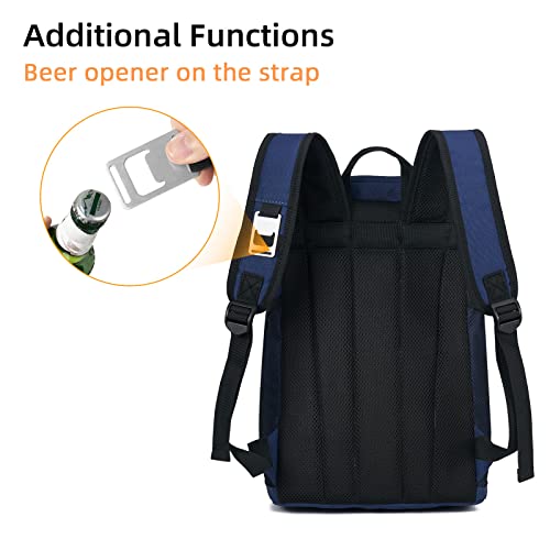 Backpack Cooler Backpack 26 Cans Insulated Leak Proof for Women Men Beach Camping Picnic Fishing Hiking Lunch Backpack Waterproof Cooler - color: Blue, size: Medium