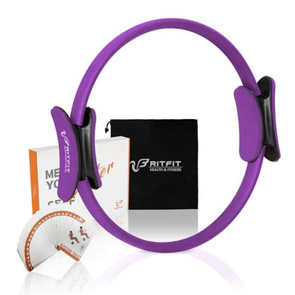 RitFit Pilates Ring Circle - 14 Inch Magic Fitness Circle for Toning Inner & Outer Thighs, Bonus Workout Guide Included - style: Purple