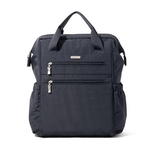 Baggallini City Scape Backpack - 15"x11" Lightweight Work Travel Bag w/Luggage Sleeve & RFID - color: French Navy