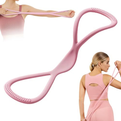 Resistance Bands, Figure 8 Fitness Resistance Band, Exercise Bands with Handles, Chest Expander Strap, Fullbody Yoga Pulling Rope, Stretching Equipment for Arm, Back - color: Pink 15lbs