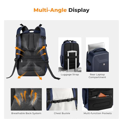 K&F CONCEPT Camera Backpack,Hardshell Photography DSLR Camera Bag with 15-15.6 Inch Laptop Compartment Hard Shell Camera Case Compatible with Canon/Nikon/Sony/DJI Mavic Drone - color: Deep Blue