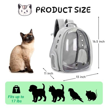 Cat Bubble Backpack Carrier for Small Medium Dogs Cats Carrying Bag, Airline Approved Pet Travel Carrying Bag Dog Hiking Walking Outdoor Backpack (Gray) - color: Gray