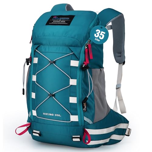 MOUNTAINTOP Hiking Backpack 35L Travel Backpack Lightweight Daypack for Men&Women Outdoor Camping - color: 6413-cobalt Blue