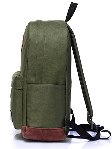 Backpack for Men Women,VASCHY Classic Water-resistant Lightweight Travel School Backpack Casual Daypack - color: Green