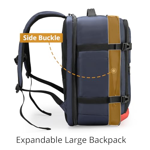 Swissdigital Design Travel Backpack 43L with USB Charging Port Laptop Backpack,TSA Friendly Flight Approved Carry-on Luggage Hand,Large Weekender Bag Fits 17 Inch Laptop Blue | SD1748-12 - color: Blue