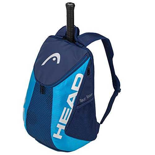 HEAD Tour Team Tennis Backpack 2 Racquet Carrying Bag w/Padded Shoulder Straps & Shoe Compartment - Navy Blue, One Size - color: Navy/Blue