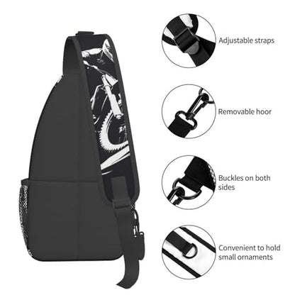 Enduro Motorcycle Racer Outdoor Crossbody Shoulder Bag For Unisex Young Adult Hiking Bicycling - color: 10