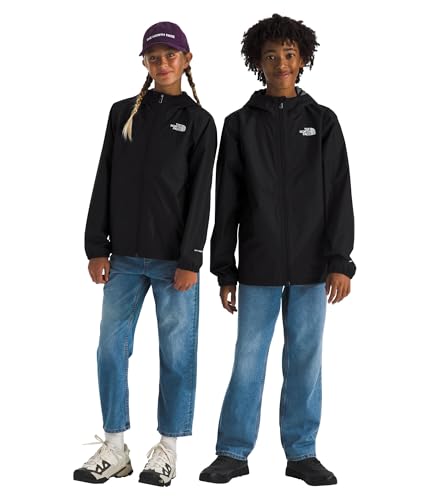 THE NORTH FACE Kids' Zipline Rain Jacket | Breathable Waterproof Rain Coat, Elastic Cuffs, Zip Pockets, Water Repellent - color: Tnf Black, size: X-Small