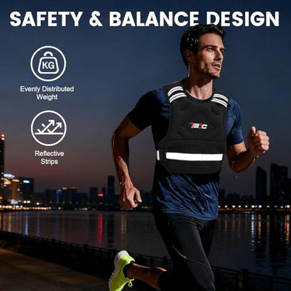 TB3C Adjustable Weighted Vest Woman, 4-10/11-20/20-30 LB Weight Vest for Women, Plus Size Womens Weighted Vest - color: Black, size: 11-20LB