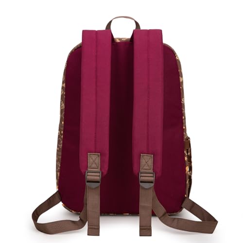 Montana West Backpack for Women Men 2 PCS Lightweight College Bookbags Casual Daypack Backpacks for Commute & Travel - color: Western Coffee