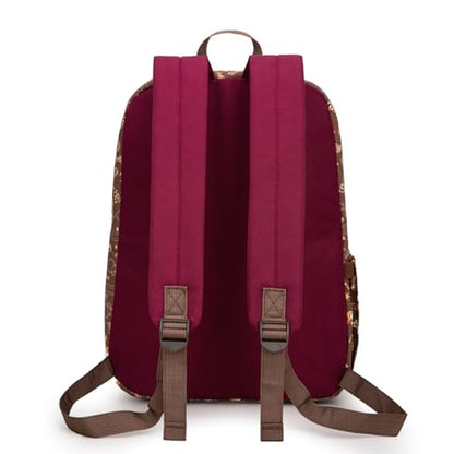 Montana West Backpack for Women Men 2 PCS Lightweight College Bookbags Casual Daypack Backpacks for Commute & Travel - color: Western Coffee