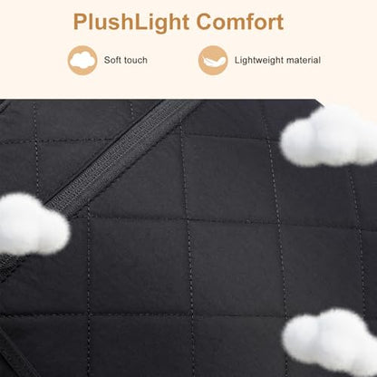 ZUBOND Backpack for Men and Women, School Backpack for Boys Girls, Quilted Casual Travel Daypack, Water-Resistant Bookbag for 15.6 Inch Laptop, Black - color: Black