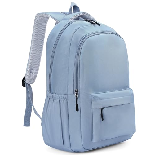 GAEKEAO Everyday Backpack for Women Men, Lightweight Casual Bookbag Travel Backpack for Work College Commute Blue - color: C03 Light Blue