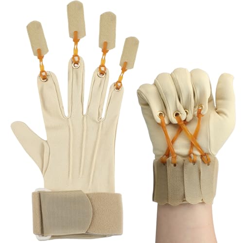 Cuffbow Deluxe Traction Exercise Glove Finger Flexion Exercise Glove for Handed Rehabilitation Increasing Strength Flexion of Joints and Fingers, Hand Exerciser, Small/Medium(Right) - color: Right