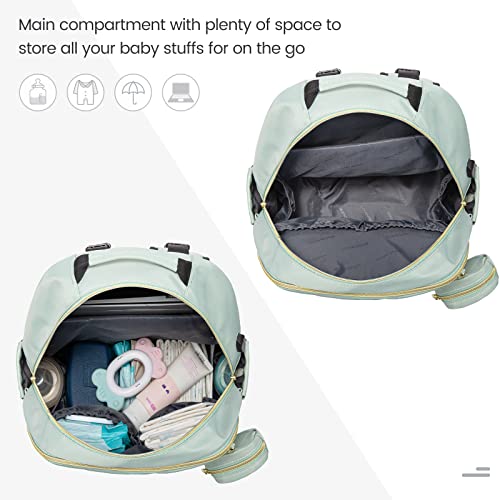 LOVEVOOK Diaper Bag Backpack, Quilted Baby Bag with Changing Pad & Pacifier Holder, Waterproof Travel Diaper Bags for Baby Boys Girls, Stylish and Large Capacity, Mint Green - color: Mint Green