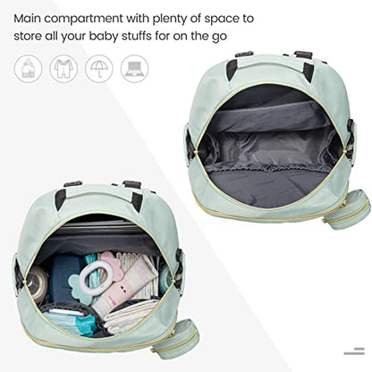 LOVEVOOK Diaper Bag Backpack, Quilted Baby Bag with Changing Pad & Pacifier Holder, Waterproof Travel Diaper Bags for Baby Boys Girls, Stylish and Large Capacity, Mint Green - color: Mint Green
