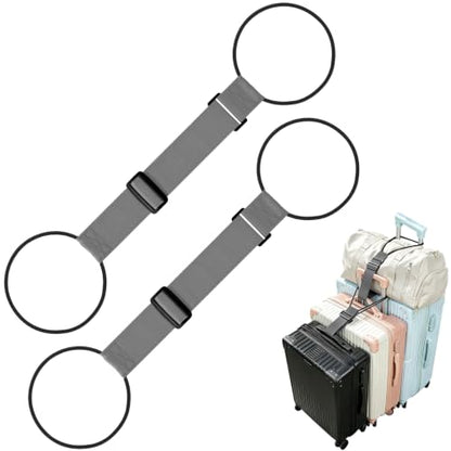 Adjustable Luggage Connector Straps for Suitcases, Add a Bag Elastic Belt - color: Gray