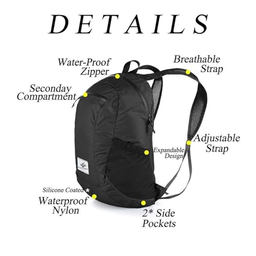 Small Backpack 18L Lightweight Packable Backpack for Travel, Airplane Travel Hiking Daypack (Green) - color: Green
