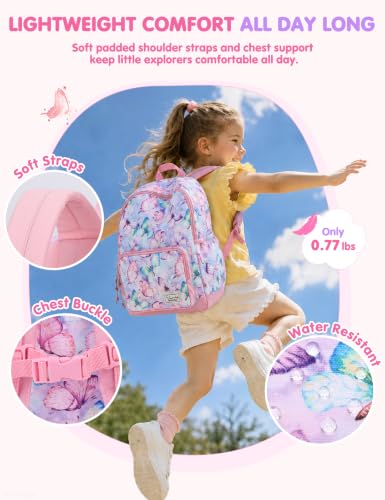 VASCHY Kids backpacks, Cute Lightweight Water Resistant Preschool Backpack for Boys and Girls Chest Strap | Cute - color: Butterflies, size: Small (4-6 Yrs) - 15'' H