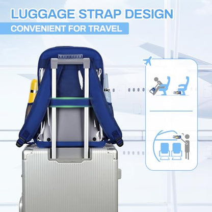 MUSEVOS Clear Backpack, Heavy Duty See Through Book Bag for Work, Security, Concerts, College Transparent PVC bookback Stadium Approved, Navy Blue - color: Navy Blue