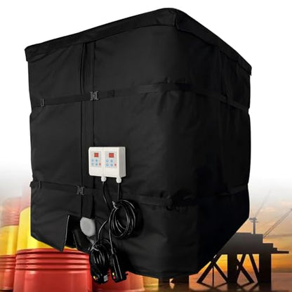 Professional 275-Gallon IBC Tote Heating Blanket – 4000W Fast Heating Electric Heater Jacket, Adjustable 120°C, Fast & Even Heat, Fireproof Silicone, Waterproof - color: Black
