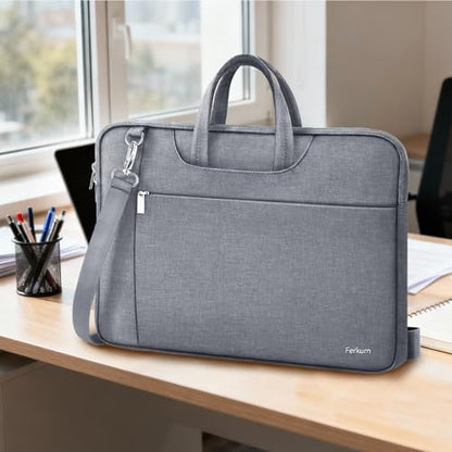 Ferkurn 17 17.3 Inch Laptop Bag Case Women Men Compatible with HP OmniBook Envy Omen Pavilion/LG Gram/Dell Inspiron Precision/Yoga ThinkPad, Carrying Briefcase Messenger Computer Bag 18 inch, Grey - color: Heather Grey, size: 17.3 inch