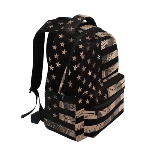 ALAZA American USA Flag Desert Camouflage Backpack Best Suitable for Under 13 Boys Kids Girls School Laptop iPad Tablet Travel School Bag with Multiple Pockets - color: Usa Flag