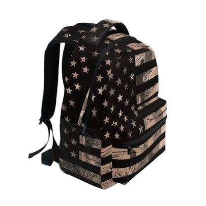 ALAZA American USA Flag Desert Camouflage Backpack Best Suitable for Under 13 Boys Kids Girls School Laptop iPad Tablet Travel School Bag with Multiple Pockets - color: Usa Flag