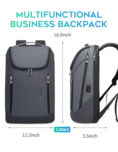 FUTURE AESTHETIC Business Smart Backpack Waterproof fit 15.6 Inch Laptop Backpack with USB Charging Port,Travel Backpack - color: Gray