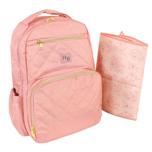 Hudson Baby Unisex Baby Premium Diaper Bag Backpack and Changing Pad, Blush, One Size - color: Blush