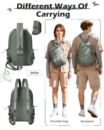 SEAFEW Green Latge Pickleball Sling Bag for Men and Women, Lightweight Pickleball Crossbody Backpack with Skin-Soft Fabric & Water Bottle Holder, - color: H- Large Green