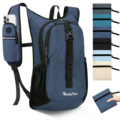 Seektop 15L Small Hiking Backpack for Women Men, Lightweight Hiking Daypack - color: Dark Blue, size: 20L