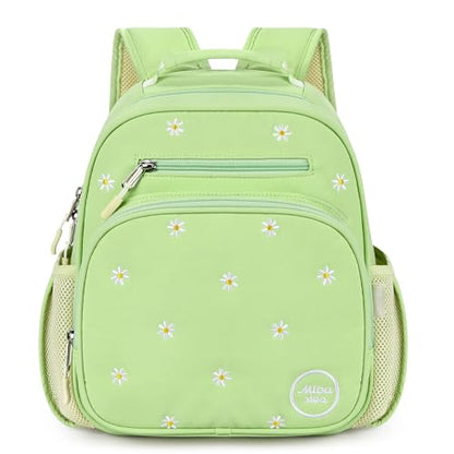 mibasies Toddler Backpacks for Girls 2-4: Quilted Backpack for Preschool Prek Daycare - Cute 12 Inches Bookbag for Little Kids Daisy Green - color: Daisy Green, style: Toddler-12"h(not Fit Folder)