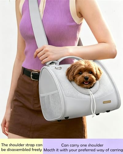 Small Dog Cat Chest Carrier Backpack,Adjustable Ventilated Front Facing Backpack Carrier for Small Dogs Cats Puppy,Airline Approved Lightweight Doggy Backpack for Travel Hiking Outdoor - color: Heather Grey