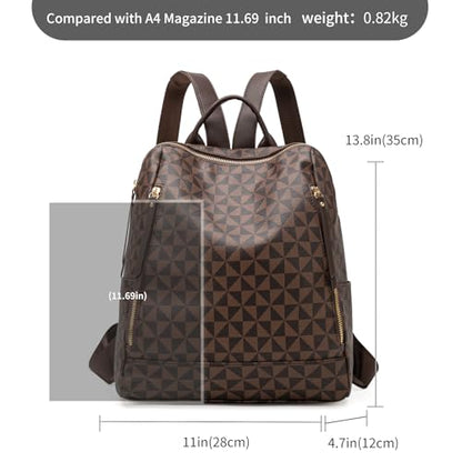 Women‘s Backpack Purse Leather Anti-theft Large Fashion Designer Travel Backpack Bag Men's Backpack Shoulder Bags, A-brown - color: A-brown