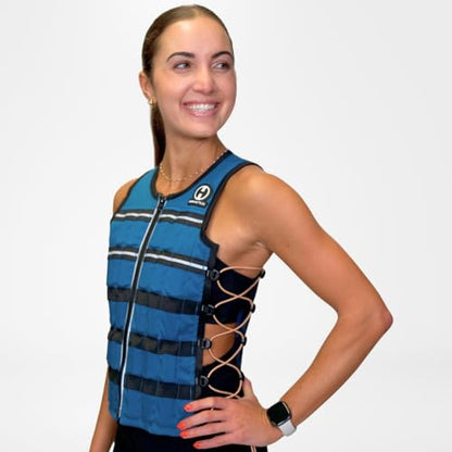 Hyperwear HyperVest ELITE Adjustable Weighted Vest for Women and Men — Thin Steel Weights, Stretch CORDURA Fabric — Weight Vest for Walking, Running, Strength Training - size: X-Large 10 Pounds Blue