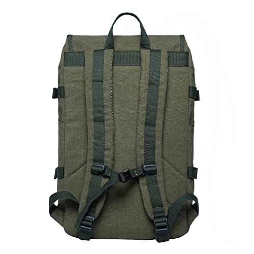 KAUKKO Laptop Backpack for Unisex, Casual Daypack Fits 15.6" Laptop (18-CANVAS ARMYGREEN) - color: 18-canvas Armygreen